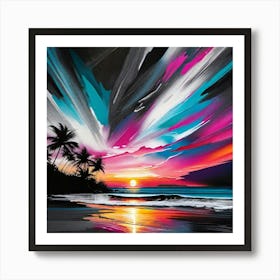 Sunset At The Beach 44 Art Print