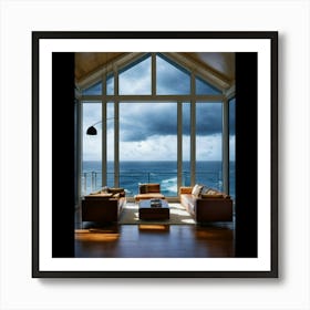 Living Room With Ocean View 1 Art Print