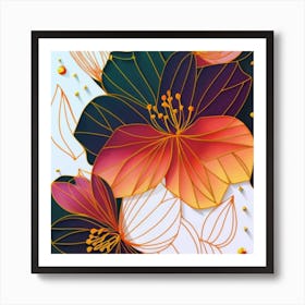 Abstract Flowers Art Print