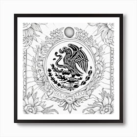 Mexico State Emblem Art Print