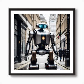 Robot On The Street 37 Art Print