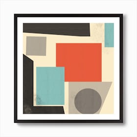 Abstract Painting, Geometric Minimalist Art, Colorful Shapes Art Print