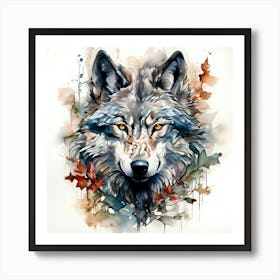 Watercolor Wolf 4 Art Print
