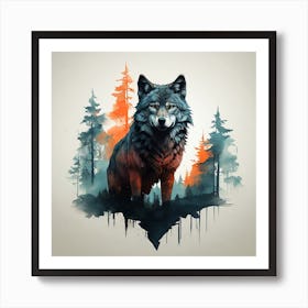 Wolf In The Forest Art Print