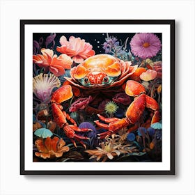 Crab In The Garden Art Print