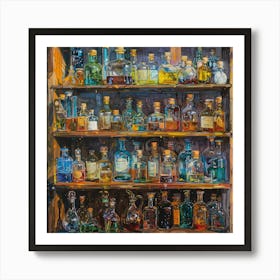 In Style of Van Gogh Apothecary Shop Art Print