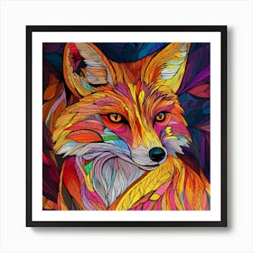 Colorful Fox 3 Art Print