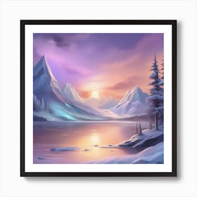 Winter Landscape Painting Mesmerizing soft expressions in the Spirit of Bob Ross Art Print
