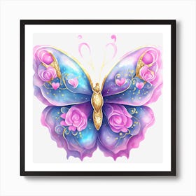 BB Borsa Butterfly With Roses Art Print