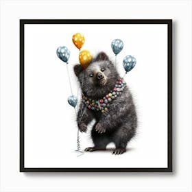 Bear With Balloons Art Print