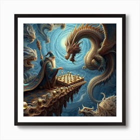 Dragon Chess Art Print