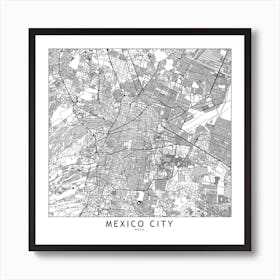 Mexico City Map Art Print