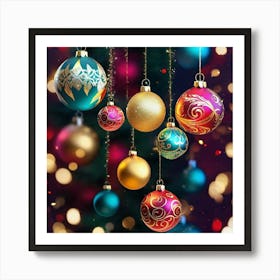 Christmas Ornaments 156 Art Print