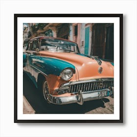 Vintage Car In Cuba Art Print
