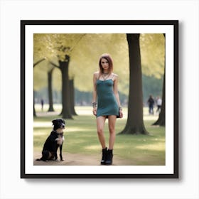 90 Very Beautiful Random Expression 25 Years Old European Woman In Random Solid Color Short Dress With Art Print