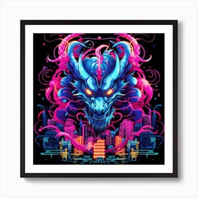 Neon Dragon 1 Art Print