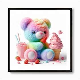 Rainbow Teddy Bear 7 Art Print