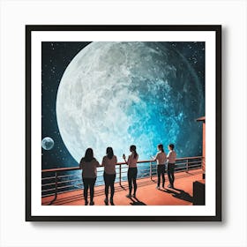 Moon And The Stars 30 Art Print