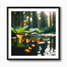 forest Fish In A Pond in a forest Art Print