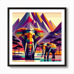 The Arctic Adventurers Elephants Art Print