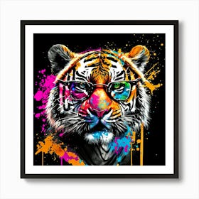 Colourful No Background Tiger Is Wearing A Pair 2023 07 30t202718 1 Art Print