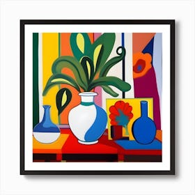 'Plants' Vase Abstract Art Print