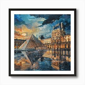 Louvre At Sunset 4 Art Print