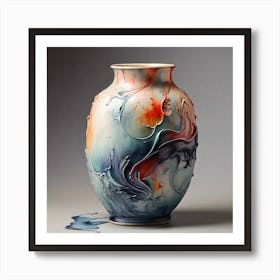 Art print of a vase for living room in attractive colors 1 Art Print