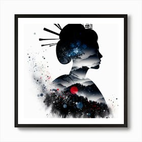 Creativel Geisha Illustration 144 Art Print