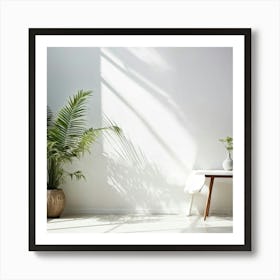 Nature Pattern White Sunshine Overlay Elegant Fern Abstract Blank Light Natural Room Pla 2 Art Print