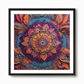 A Multicolored Mandala Art Print