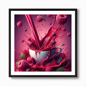 Splash Of Raspberry Juice Art Print