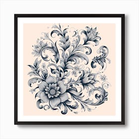 Ornate Floral Design 15 Art Print