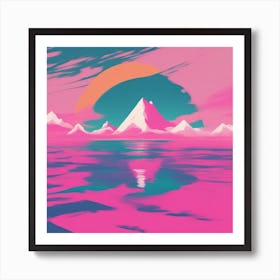 Minimalism Masterpiece, Trace In The Waves To Infinity + Fine Layered Texture + Complementary Cmyk C (48) Art Print