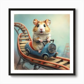 Hamster On Roller Coaster 5 Art Print