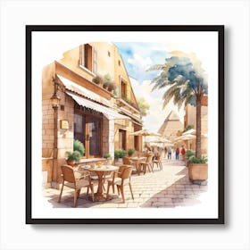 Watercolor Street Scene Art Print