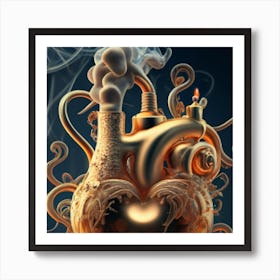 A Golden Heart Made Of Candle Smoke 9 Art Print