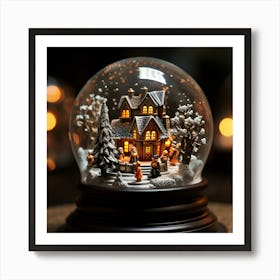 Christmas Snow Globe Art Print