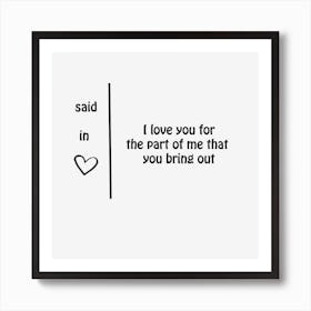 you are a part of me Art Print