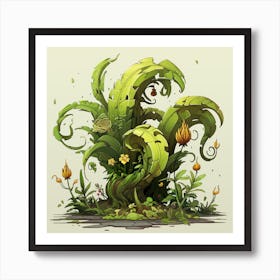 Cartoon Plant Art Print