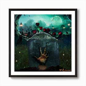 Witchy Graveyard Art Print