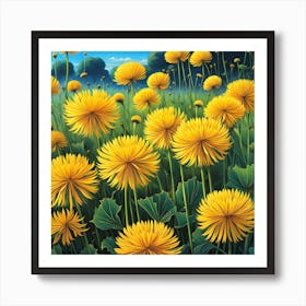 Dandelion Dreams: A Botanical Elegance Art Print