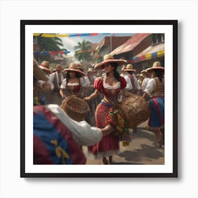 Street Scene In Mexico 1 Art Print