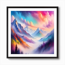 Mountain Landscape Painting Art Print