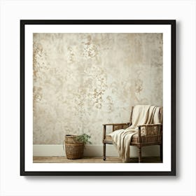 Ancient Pattern Wallpaper Featuring Clean Empty Sheets Blanketed Across A Wall Mimicking Aged Card (6) Art Print