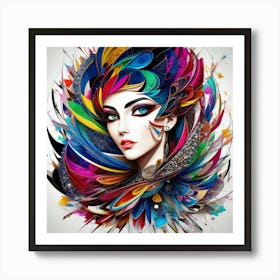 Aquarela Oil Paint Girl (68) Art Print