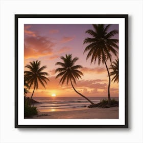 Sunset On The Beach 12 Art Print