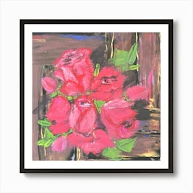 Img 5746 Red roses, acrylic Art Print