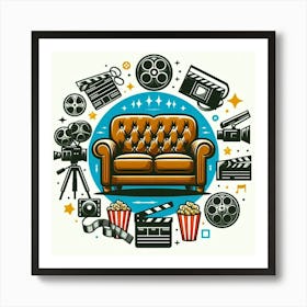 Movie Theater Icon Art Print