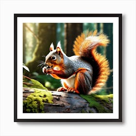 Squirrel In The Forest 407 Art Print